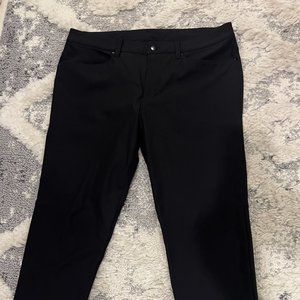 Mens Black Lululemon ABC Slim-Fit Pant 34x30 Warpstreme